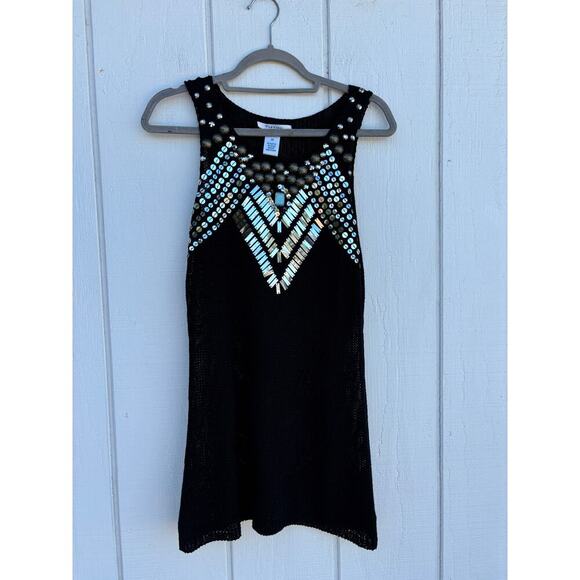 Vintage Vertigo Paris Knit Dress With Silver Sequin Detailing, Size M‎ - Picture 1 of 5